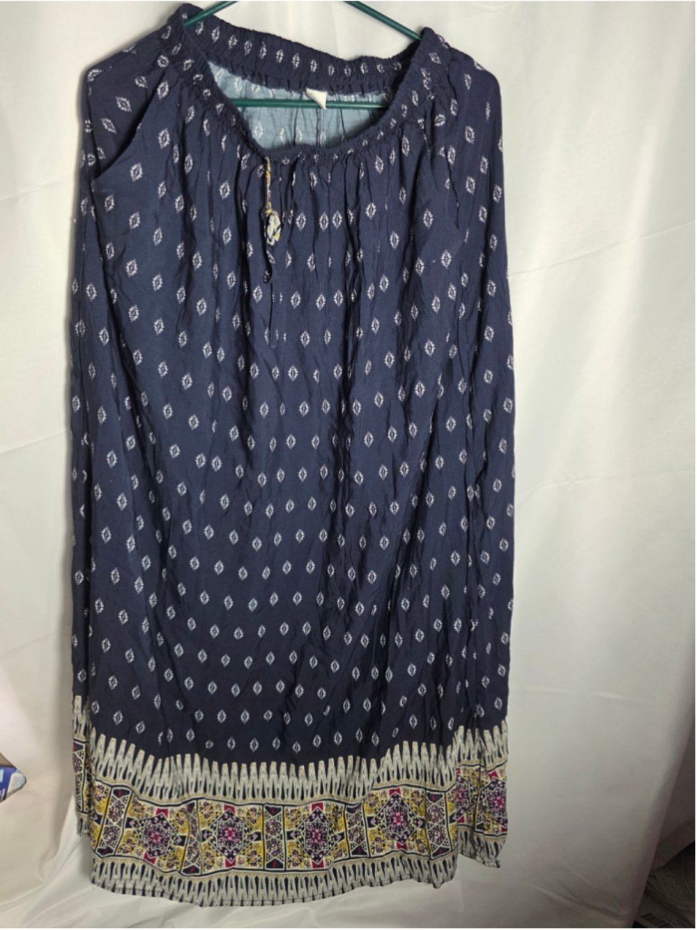 Women's Unbranded Maxi Skirt Size M Blue Yellow Patterned boho-chic cottagecore